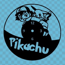 pikachu watch home clock wall time 3dlito pokemon 3d print model - Mito3D