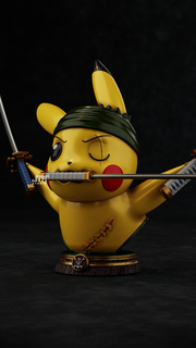 Pikaçu Zoro pokemon parça büst Sanat luffy Scuartul Sanji heykel pokedex Toplamak horlama 3d print model - Mito3D