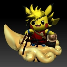 Pikagoku Pikachu Dragon Ball ikuze Kunst stl 3d print model - Mito3D