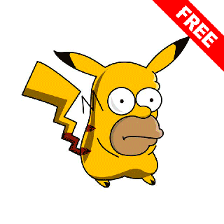 pikahomero memes Galleta cortador galletas pokemon Pikachu homero simpson anime chibi kawai 3d print model - Mito3D
