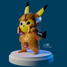 pikathanos art vengadores coleccionables gauntlet infinito pokemon pikachu endgame 3d print model - Mito3D