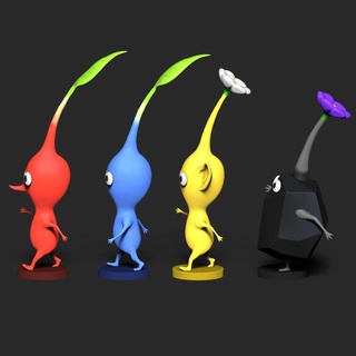 pikmin pikmin red yellow blue white rock purple pink game videogame olimar cute kawaii  3d print model - Mito3D