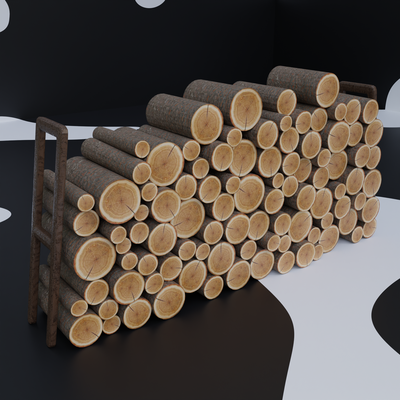 haufen of protokolle zuhause haus holz log holzfäller modell 3d lowpoly kunst 3d print model - Mito3D