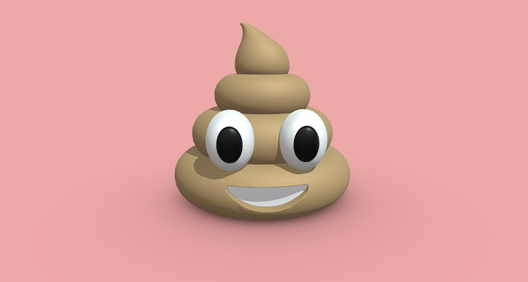 pile of poo emoji art pile-of-poo-emoji poop emoticon funny humorous humor cute 3d-model printable digital-art low-poly illustration design stl 3d print model - Mito3D
