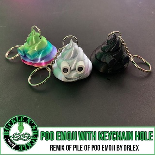 pile poo emoji keyring hole keychain keychains poop jewelry keys 3d print model - Mito3D