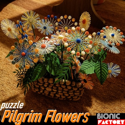 pèlerin fleurs fleur décor table feuille feuilles multicolore pot accueil maison décoratif puzzle valentin rose jardin décoration plante imprimable 3d impression 3d print model - Mito3D