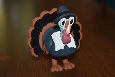 pilgrim turkey thanksgiving bird cartoon holiday animal 3d print model - Mito3D