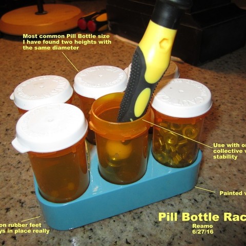 la bouteille de pilule rack maison salle bains accessoires le conteneur bureau l'organisateur des outils à main passe-temps l'organisation boîte pilules porte-outil banc travail accessoire les conteneurs 3D print model - Mito3D