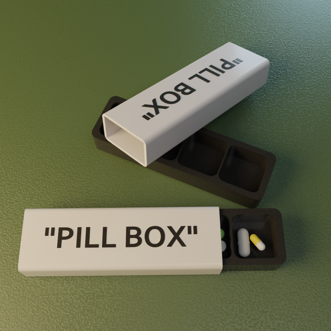 pilule boîte blanc inspiré casemate gros médicament 3D print model - Mito3D