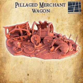 pillaged merchant wagon 28 mm tabletop terrain 3d print model - Mito3D