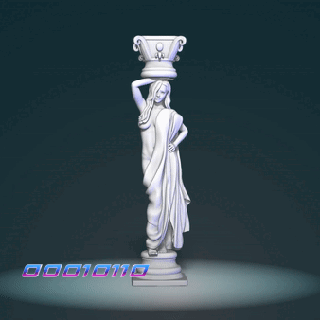 pillar-girl-2 roman greek pillar girl support babe statue 3d print model - Mito3D