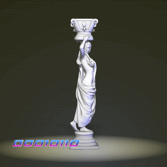 pillar-girl-3 roman greek pillar girl support babe statue 3D print model - Mito3D