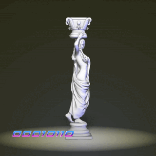 pillar girl 3 romano griego pilar niña apoyo bebé estatua 3d print model - Mito3D