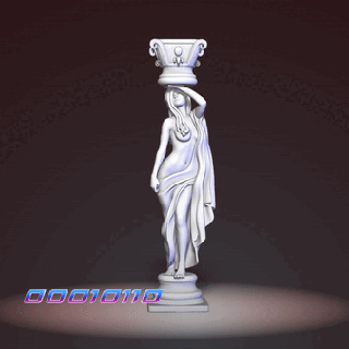 pillar-girl-4 roman greek pillar girl support babe statue 3d print model - Mito3D