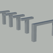 Säulen Balken Bahnübergänge n-Skala Architektur elektrische Bahnen skalieren n Gehäuse Haus Gebäude Brücken 3d print model - Mito3D