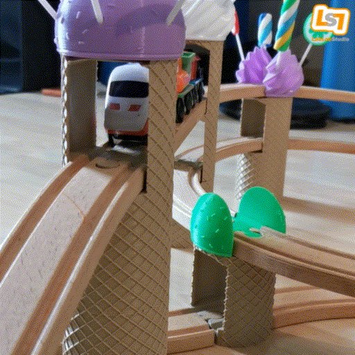 pilares ikea brio compatible pistas trenes hielo crema piruletas tema rieles 3D print model - Mito3D