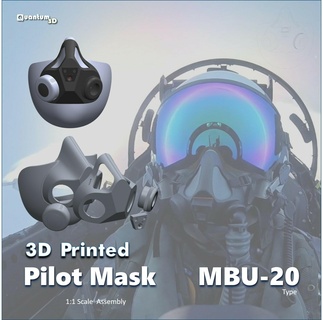 piloto mascarar montagem mbu 20 adereços militares coleções 3d print model - Mito3D
