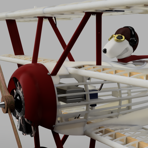 Pilot snoopy Züchter rc Dreidecker Gadget roter Baron Flugzeug 3dprintedplane 3D print model - Mito3D