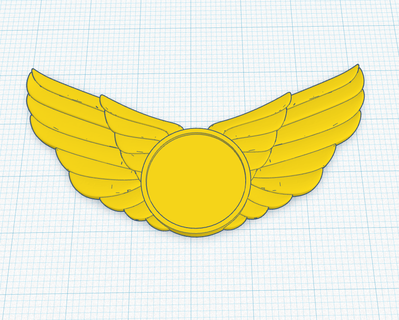 pilot wings army pilot wins pin  3d print model - Mito3D