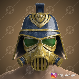 piltover's enforcer - arcane league legends jinx netflix piltover soldier helmet mask cosplay riot games 3d print model - Mito3D