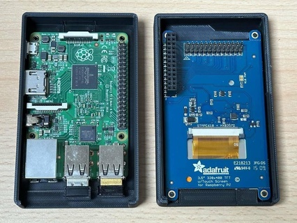 pimac case raspberry pi 2 pitft 35 touch screen electronics 3d print model - Mito3D