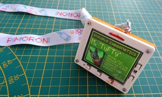 pimoroni tufty 2040 badge stand holder pimoroni tufty 2040 diy tools makers  3d print model - Mito3D