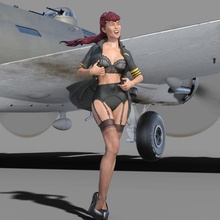pin-up air force 4 girl pinup airforce sexy art toy 3d print model - Mito3D