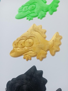 alfiler parpadear three eyed pez simpsons Arte coleccionable animado serie fácil impresión mate gimiendo arte fan cómic arrojar hojaz 3d print model - Mito3D