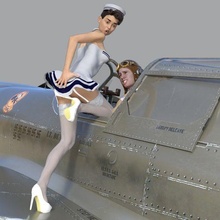 pin navy pinup military girl vintage 3d print model - Mito3D