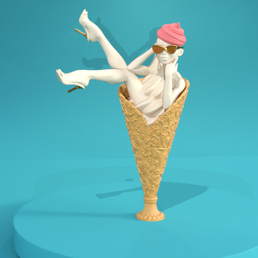 pin statue ice cream 3D print model - Mito3D