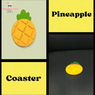 pinapple coaster pineapple cute deco fun art cartoon toy decorative play miscellaneous 3d print model - Mito3D