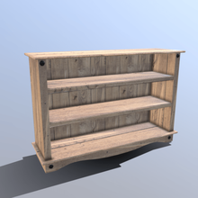 pine bookshelf game modern bookshelves books low poly asset 3d print model - Mito3D
