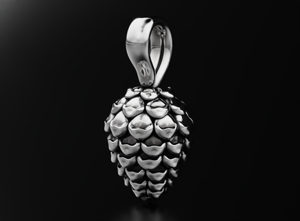 pine cone pendant graceful fashionable girls 549 3dprinted design fashion gold golden jewel jewellery jewelry print printabl printable printing prototyping silver 3d print model - Mito3D