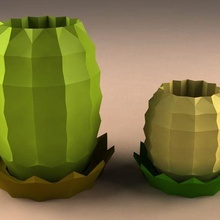 pine flowerpots pot pots flowerpot pineapple decoration model 3d 3d print model - Mito3D