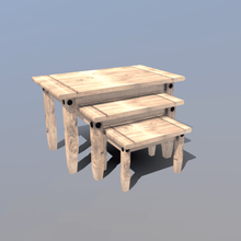 pine table nest game low poly ready furniture nested tables 3d print model - Mito3D
