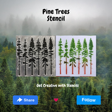 pine trees stencil - red pines 3d print model - Mito3D