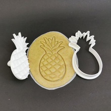 pineapple cookie cutter pad fruit biscuit shortbread tidy up cutting paste kitchen patisserie cake 3d print model - Mito3D
