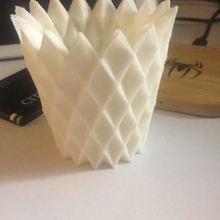 pineapple pot art plant flowerpot origami line pencil 3d print model - Mito3D