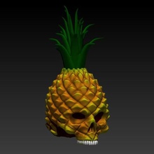 pineapple skull art fruit 3d print model - Mito3D