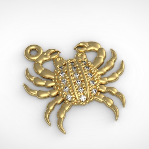 pingente caranguejo cangrejo colgante la joyería el varanguejo 3D print model - Mito3D