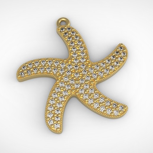 pingente estrela do mar sea star pendentif bijoux étoiles de la mer 3D print model - Mito3D