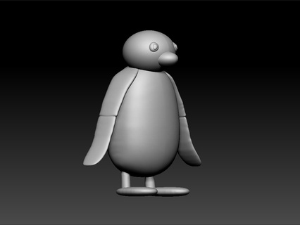 pingu - cartoon penguin cute Art on desk test model amazing animal 3d print model - Mito3D