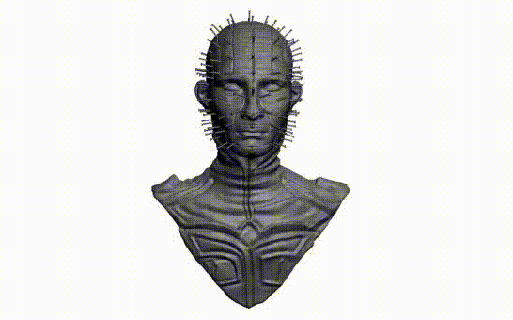 cabeza alfiler busto Hellraiser Arte cenobita cenobyte horror Víspera Santos 3d print model - Mito3D