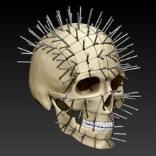pinhead do crânio a arte hellraiser cabeça de alfinete 3d print model - Mito3D