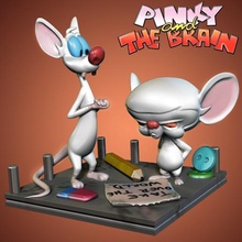 rosa cervello vari fanart cartone animato arte giocattolo 3d print model - Mito3D