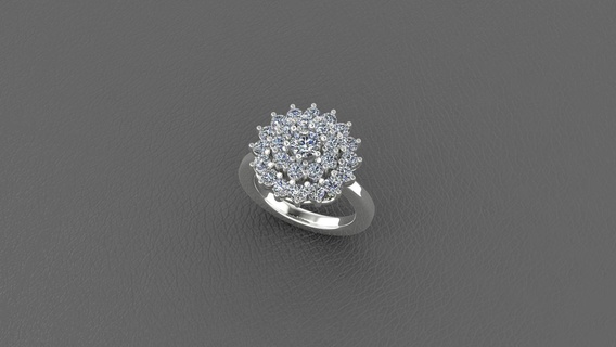 rosa diamante squillare gioielleria anelli 3d print model - Mito3D