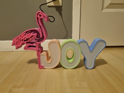 pink flamingo lamp first name joy rose animals savannah 3d print model - Mito3D