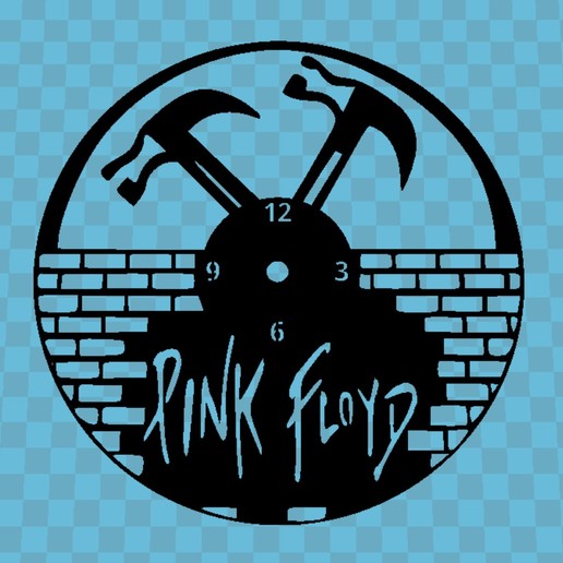 pink floid assistir a casa relógio em tempo parede 3dlito musica 3D print model - Mito3D
