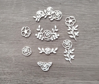 pink flowers stamp roses 3d print model - Mito3D