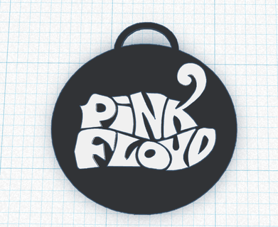 pink floyd keychan keychain bands rock 3d print model - Mito3D